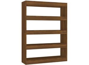 8720286844687 - Bonnevie - Bücherregal RaumteilerBücherschrank Braun Eichen-Optik 100×30×135 cm vidaXL