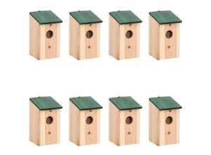 6296500974857 - Bonnevie - Vogelhäuser 8 Stk Holz 12x12x22 cm CFW722241