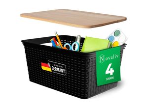 4251888532527 - Novaliv - 4x Aufbewahrungsbox 4x Aufbewahrungsbox 4x Holzdeckel