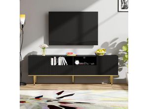 5041277631172 - Okwish - Moderner TV-Schrank TV-Schrank mit goldenen Beinen und goldenem Rand