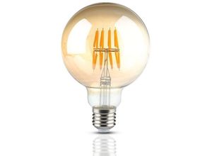 3800157684217 - VT-2019 led Filament Globe Glühbirne 8W Е27 G95 Vintage-Effekt Bernsteinfarbe Warmweißes Licht 2200K sku 217145 - Bernstein - V-tac