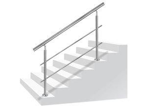 0762418356147 - Geländer Handläufe aus Edelstahl Treppengeländer Geländer Außen Innen Brüstungsgeländer Balkongeländer 180CM 2 Pfosten mit 2 Querstangen Hengmei 0762418356147 - Geländer Handläufe aus Edelstahl Treppengeländer Geländer Außen Innen Brüstungsgeländer Balkongeländer 180CM 2 Pfosten mit 2 Querstangen Hengmei