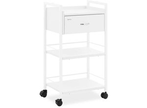 4062859191311 - - Kosmetikwagen Arbeitswagen Beistellwagen Trolley Schublade 3 Ablagen 65 kg weiß