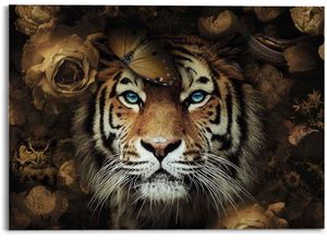 8714597612042 - Glasbild REINDERS Glasbild Tiger Tierreich - Blumen - Herbstfarben - Blaue Augen braun (farbe bild(er) braun) B70cm H50cm Acrylglas Bilder 8714597612042 - Glasbild REINDERS Glasbild Tiger Tierreich - Blumen - Herbstfarben - Blaue Augen braun (farbe bild(er) braun) B70cm H50cm Acrylglas Bilder