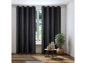 4016478973872 - Vorhang KUTTI Dimout Gardinen Gr 245 cm Ösen 140 cm grau (anthrazit) Landhaus Gardinen blickdicht Verdunkelung Thermo isolierend einfarbig 4016478973872 - Vorhang KUTTI Dimout Gardinen Gr 245 cm Ösen 140 cm grau (anthrazit) Landhaus Gardinen blickdicht Verdunkelung Thermo isolierend einfarbig