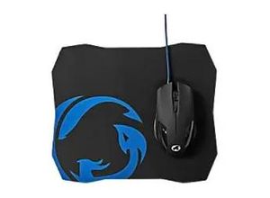 5412810412433 - Gaming - mouse - USB - black - with mouse pad - Maus (Schwarz)