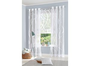 6944185424289 - Gardine MY HOME Cellino Gr 4 weiß (weiß weiß) B140cm H245cm Jacquard Polyester Gardinen Fertiggardine 2-er Set klassische Netzoptik transparent 6944185424289 - Gardine MY HOME Cellino Gr 4 weiß (weiß weiß) B140cm H245cm Jacquard Polyester Gardinen Fertiggardine 2-er Set klassische Netzoptik transparent