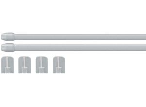 4015161075930 - Scheibenstange Vitrage Gardinenstangen Gr L 80 cm - 120 cm Ø 11 mm 1 läufig silberfarben Gardinenstangen ohne Bohren