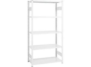 4250623799621 - Steckregal ORDO Professional Grundregal modular 5 Fachböden Fachlast 185 kg Feldlast 1200 kg B 1360 x T 435 x H 2000 mm Stahl verkehrsweiß RAL 9016