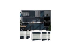 4066731413041 - Glashängeschrank Fame-Line Weiß Dunkelblau Hochglanz 80 cm
