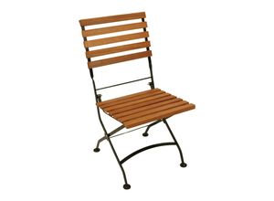 4050747243402 - Klappstuhl HOFGARTEN Flachstahl schwarz + Eukalyptus geölt 2 Stück FSC®-zertifiziert - braun 4050747243402 - Klappstuhl HOFGARTEN Flachstahl schwarz + Eukalyptus geölt 2 Stück FSC®-zertifiziert - braun