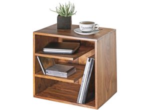 4251745766881 - Stilvoller Beistelltisch aus Sheeshamholz 3 Ablageflächen individuelle Maserung 43x43x30 cm 4251745766881 - Stilvoller Beistelltisch aus Sheeshamholz 3 Ablageflächen individuelle Maserung 43x43x30 cm