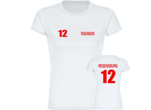4068859573829 - multifanshop Damen T-Shirt - Regensburg - Trikot Nummer 12 - Druck rot - Frauen 4068859573829 - multifanshop Damen T-Shirt - Regensburg - Trikot Nummer 12 - Druck rot - Frauen
