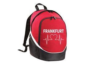 4068859106980 - multifanshop Rucksack - Frankfurt - Herzschlag - Druck weiß - Tasche 4068859106980 - multifanshop Rucksack - Frankfurt - Herzschlag - Druck weiß - Tasche