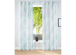 6920192967100 - Gardine MY HOME Dimona Gardinen Gr 145 cm Ösen 140 cm weiß (weiß petrol) Ösen Gardine 2-er Set transparent Voile Polyester Wellen 6920192967100 - Gardine MY HOME Dimona Gardinen Gr 145 cm Ösen 140 cm weiß (weiß petrol) Ösen Gardine 2-er Set transparent Voile Polyester Wellen