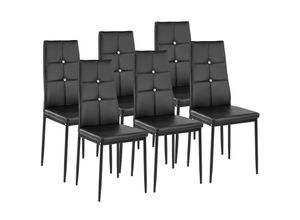 4260517461756 - tectake® 6er Set Esszimmerstuhl gepolstert mit Kunstlederbezug schlanke Stahlbeine 40 x 42 x 97 cm 4260517461756 - tectake® 6er Set Esszimmerstuhl gepolstert mit Kunstlederbezug schlanke Stahlbeine 40 x 42 x 97 cm