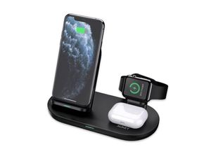 4260397847862 - LC-A3-Bla Aircore Series 3-in-1 Wireless Charging Dock (Kabellose Qi Ladestation)