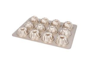 4026883887077 - Mini-Gugelhupfblech Contoura  Gold  Metall  rechteckig  395x42x285 cm  antihaftbeschichtet  Backen Backformen Gugelhupfformen