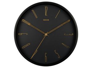 8714302715112 - Wanduhr Belle  Schwarz Gold  Metall  35x35x4 cm  Dekoration Uhren Wanduhren
