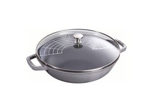 3272340018633 - Specialities Wok mit Glasdeckel 30 cm rund Graphit-Grau Gusseisen