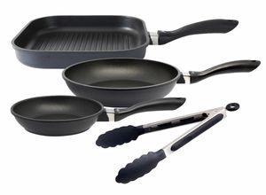 4006925155012 - Pfannen-Set ELO Pfannenset Alucast 4 teilig schwarz H45cm Ø20cm Pfannen Induktion inkl 1 Kochzange 4006925155012 - Pfannen-Set ELO Pfannenset Alucast 4 teilig schwarz H45cm Ø20cm Pfannen Induktion inkl 1 Kochzange