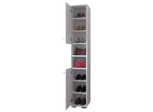 4051814420825 - Holz Schuhschrank schmal Hochschrank Maße H 178 x B 30 x T 33 cm 2 Drehtüren 8 Fächer - Gados M