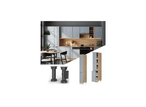 4066731457427 - Apothekerhochschrank Fame-Line Eiche Hellblau-Grau gerahmt 30 cm 4066731457427 - Apothekerhochschrank Fame-Line Eiche Hellblau-Grau gerahmt 30 cm