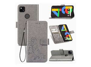 4251860835479 - Schutz Handy Hülle für Google Pixel 4A Case Flip Cover Tasche Etuis Bumper Grau