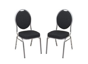 4041908139016 - Besucherstuhl BANKETT schwarz   silber ohne Armlehnen 4-Fuß-Gestell 4041908139016 2 Stück