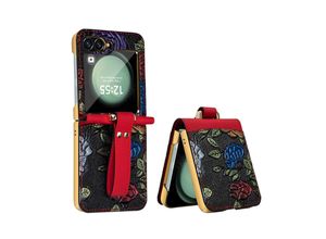 4255785155186 - Für Samsung Galaxy Z Flip6 Full Cover Hülle Handschlaufe + Schutz Glas