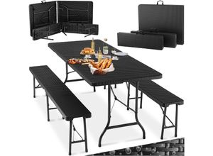 4061173210586 - tectake® Campingtischgarnitur klappbar hohe Belastbarkeit mit Tragegriffen 4061173210586 - tectake® Campingtischgarnitur klappbar hohe Belastbarkeit mit Tragegriffen