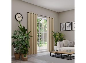 4006470553363 - Vorhang nach Maß NEUTEX FOR YOU VELVETDREAM beige (leinen) B137cm H150cm Jacquard Obermaterial 100% Polyester Gardinen nach Maß Uni Blackout mit samtiger Oberfläche 4006470553363 - Vorhang nach Maß NEUTEX FOR YOU VELVETDREAM beige (leinen) B137cm H150cm Jacquard Obermaterial 100% Polyester Gardinen nach Maß Uni Blackout mit samtiger Oberfläche