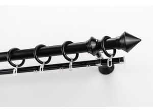 9002777463317 - Gardinenstange GARESA PALMI Gardinenstangen Gr L 280 cm Ø 28 mm 1 St 2 läufig schwarz Gardinenstangen nach Maß Vorhanggarnitur Kunststoff verlängerbar Endknopf Spitze mit Ringe 9002777463317 - Gardinenstange GARESA PALMI Gardinenstangen Gr L 280 cm Ø 28 mm 1 St 2 läufig schwarz Gardinenstangen nach Maß Vorhanggarnitur Kunststoff verlängerbar Endknopf Spitze mit Ringe