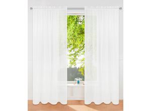 6941446632018 - Gardine MY HOME Dolly Gr 1 weiß B140cm H145cm Polyester Polyester Gardinen transparent Stangendurchzug gewebt gemustert verschiedene Größen