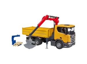 4001702035518 - bruder Scania Super 560R Baustellen-LKW mit Kran und 2 Paletten Fertigmodell Nutzfahrzeug Modell 4001702035518 - bruder Scania Super 560R Baustellen-LKW mit Kran und 2 Paletten Fertigmodell Nutzfahrzeug Modell