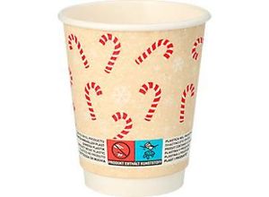4002911721186 - Trinkbecher Candy Canes Pappe 200 ml doppelwandig Ø 8 x H 93 cm 25 Stück