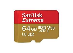 0619659193393 - SanDisk Extreme - Flash-Speicherkarte - 64 GB - A2 Video Class V30 UHS-I U3 Class10 - microSDXC UHS-I 0619659193393 - SanDisk Extreme - Flash-Speicherkarte - 64 GB - A2 Video Class V30 UHS-I U3 Class10 - microSDXC UHS-I
