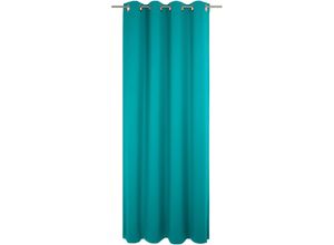 4004567508203 - Vorhang WIRTH Newbury blau (türkis) Gardinen 235cm Ösen 130cm Baumwolle Polyester nach Maß B130cm H235cm
