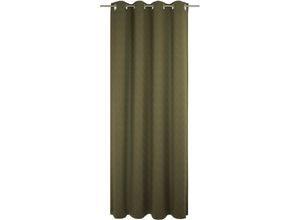 4004567441845 - Vorhang WIRTH Torbole grün (moosgrün) Gardinen 405cm Ösen 132cm Baumwolle Polyester nach Maß B132cm H405cm
