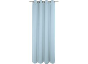 4004567505080 - Vorhang WIRTH Newbury blau (hellblau) Gardinen 355cm Ösen 130cm Baumwolle Polyester nach Maß B130cm H355cm