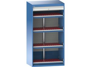 7612269049695 - LISTA CNC-Schrank mit Rollladen 4 Schubladen 156 Halter ISO-SK 40 lichtblau RAL 5012