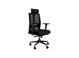 4061753293039 - Bürostuhl AERO mit Armlehnen schwarz mit Kopfstütze kaiserkraft