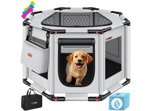 4255598325424 - LOVPET® Welpenlaufstall für drinnen & draußen Welpenauslauf Hundekäfig Oxford-Gewebe Tierlaufstall für Kleintiere Hunde Katzen Hundelaufstall Freigehege Rahmen aus PVC-Rohren
