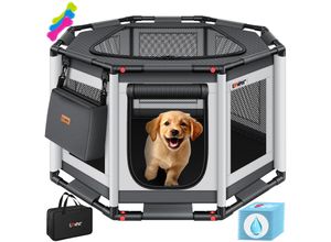 4255598325417 - LOVPET® Welpenlaufstall für drinnen & draußen Welpenauslauf Hundekäfig Oxford-Gewebe Tierlaufstall für Kleintiere Hunde Katzen Hundelaufstall Freigehege Rahmen aus PVC-Rohren