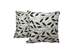 4262456960222 - 2-er Deko Kissen Set Sofakissen Oliven Blätter 40x40 cm für In- und Outdoor mit Füllung 4262456960222 - 2-er Deko Kissen Set Sofakissen Oliven Blätter 40x40 cm für In- und Outdoor mit Füllung