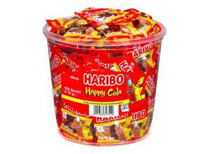 4001686323533 - Happy-Cola Minis - 100 Stück im Eimer 1kg - Inhalt 2 Flaschen 4001686323533 - Happy-Cola Minis - 100 Stück im Eimer 1kg - Inhalt 2 Flaschen
