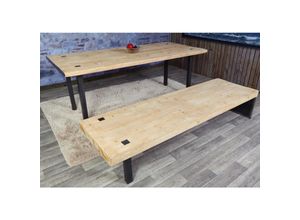 4057651848792 - Esszimmer-Set MCW-L75 Esstisch Sitzbank Esszimmergarnitur Massiv-Holz MVG-zertifiziert 200cm natur 4057651848792 - Esszimmer-Set MCW-L75 Esstisch Sitzbank Esszimmergarnitur Massiv-Holz MVG-zertifiziert 200cm natur