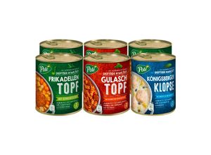 4316268456555 - Pote Deftige Mahlzeit Eintöpfe 800 g verschiedene Sorten 6er Pack 4316268456555 - Pote Deftige Mahlzeit Eintöpfe 800 g verschiedene Sorten 6er Pack