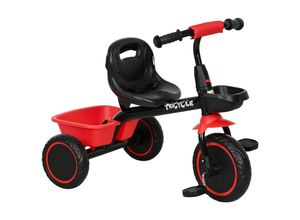 4255633530417 - AIYAPLAY Kinderdreirad mit Hinterkorb schwarz rot 80L x 48B x 63H cm kinderfahrrad mit fahrradkorb klingel kinderrad lauffahrrad 4255633530417 - AIYAPLAY Kinderdreirad mit Hinterkorb schwarz rot 80L x 48B x 63H cm kinderfahrrad mit fahrradkorb klingel kinderrad lauffahrrad