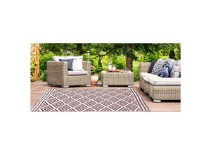4260620356413 - Garten Teppich Outdoor Kunststoffteppich AUSTIN braun 120 x 180 cm Balkon Terrasse